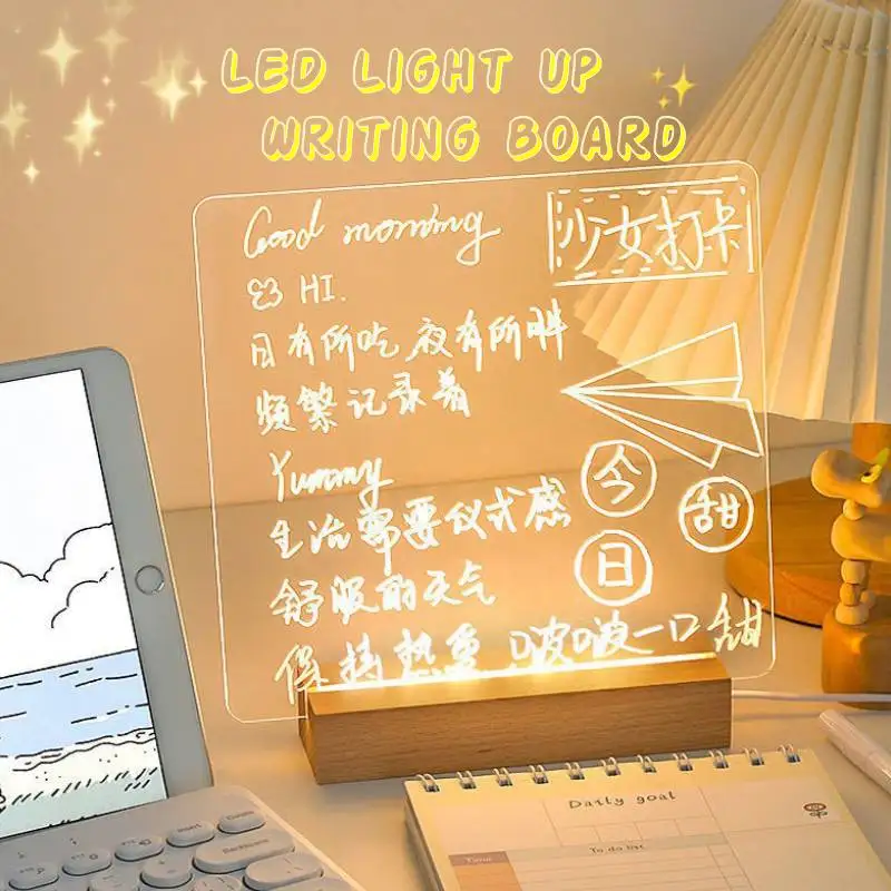 Acrylic Note Board Led Night Light Table Lamp Message Board Christmas Gift For Children Girlfriend Stationery Home Office Decor
Acrylic Note Board Led Night Light Table Lamp Message Board Christmas Gift For Children Girlfriend Stationery Home Office Decor