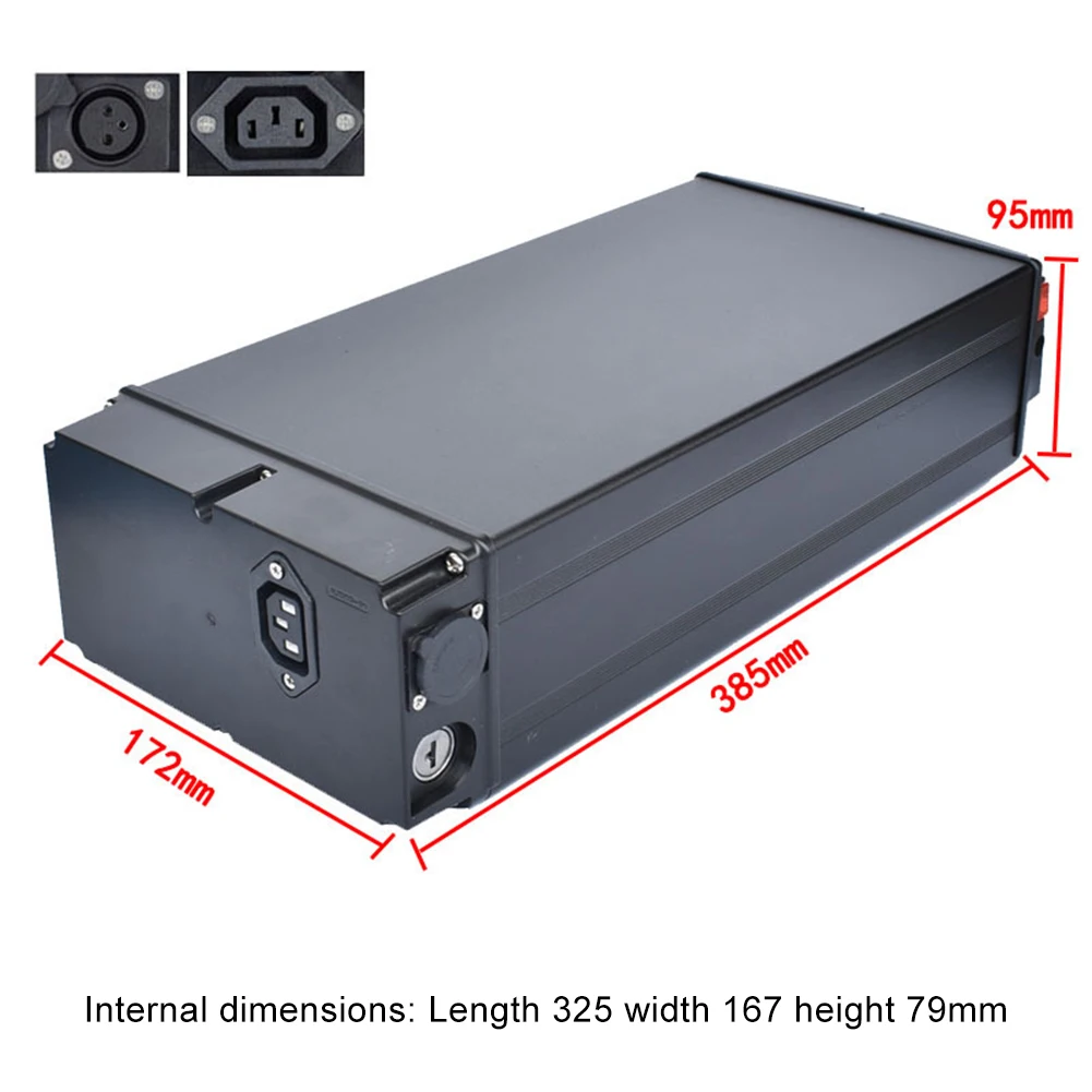 Case Battery Box 385x172x95mm Aluminum Alloy Black 1865o/21700 Lithium Battery E-Bike Portable Universal W/ 2*Key
Case Battery Box 385x172x95mm Aluminum Alloy Black 1865o/21700 Lithium Battery E-Bike Portable Universal W/ 2*Key