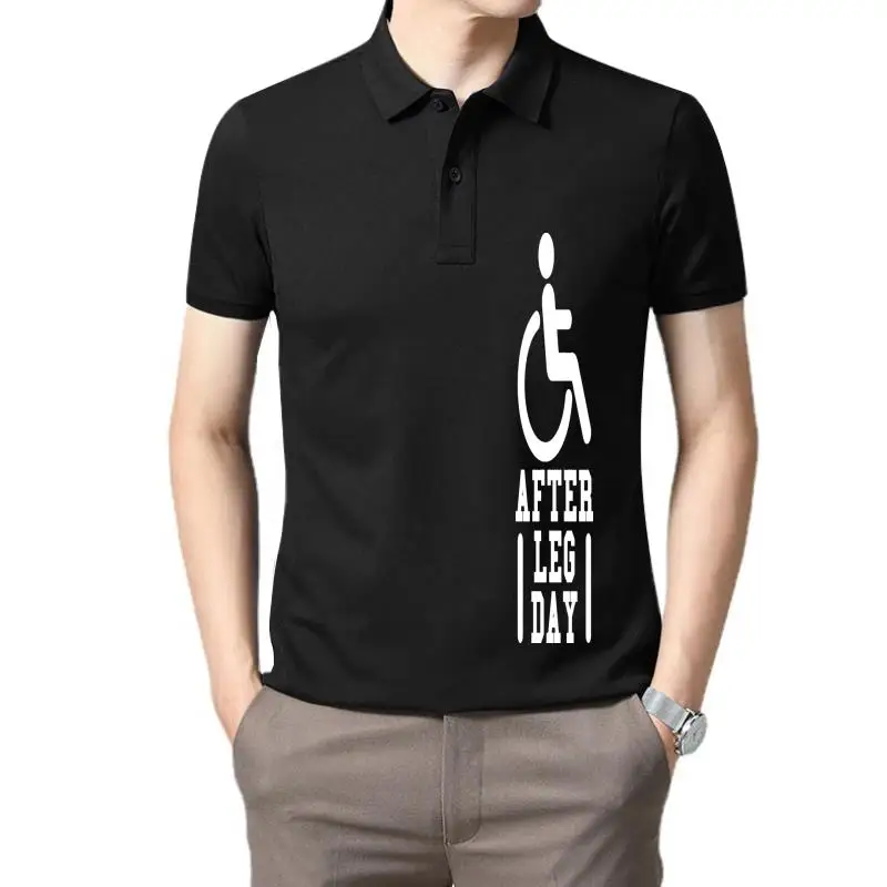 

Golf wear men Hot Sale 100% Cotton Workout Cardio Gyms After Leg Day Relaxation Wheel Chair Tee Top polo t shirt for men