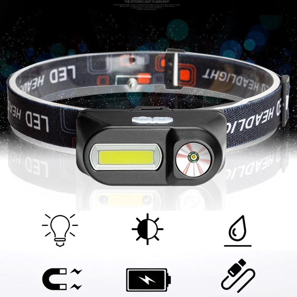Portable Mini Flashlight USB Rechargeable LED Headlamp 6 Modes XPE COB Headlight Outdoor Hunting Camping Torch Flashlight
Portable Mini Flashlight USB Rechargeable LED Headlamp 6 Modes XPE COB Headlight Outdoor Hunting Camping Torch Flashlight