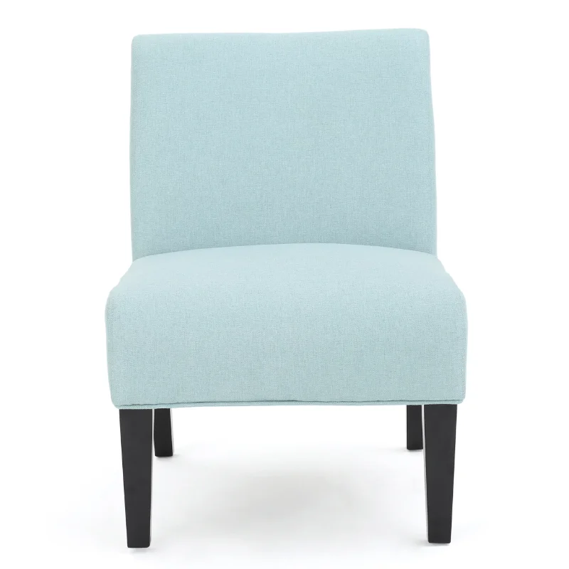 

Noble House Cassie Slipper Chair, Light Blue and Matte Black furniture living room furniture chairs living room