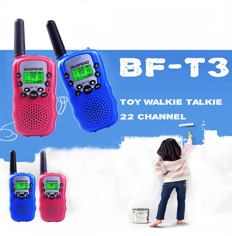 

2pcs Baofeng BF-T3 PMR446 Walkie Talkie UHF 462-467MHz 22 Channels Handheld T3 Mini Wireless 2-Way Radio Transceiver For KidsToy