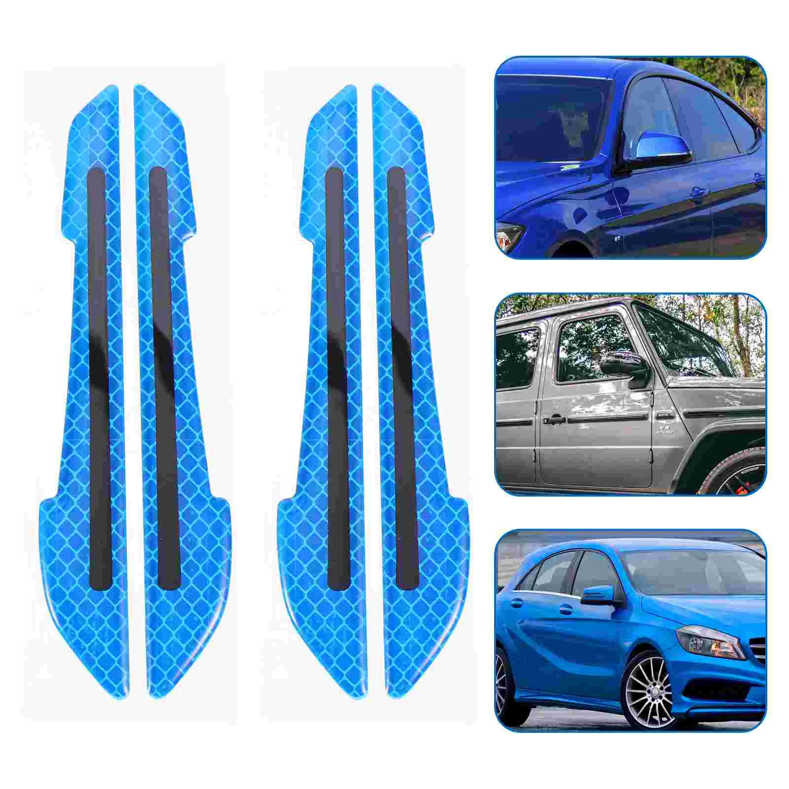 

4 Pcs Bumper Strip Wheel Stickers Reflective Car Door Stickers Applique Car Tail Side Light Pp Film Rearview Mirror Car Sticker