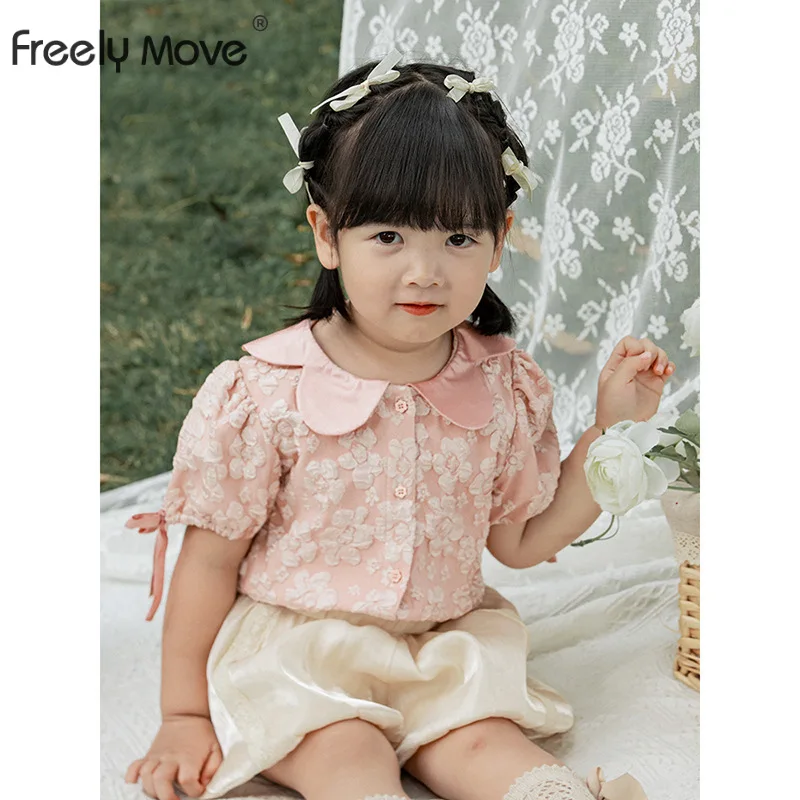 Freely Move 2022 New Summer Baby Girls Floral Jacquard Bowknot Puff Sleeve Shirts Lapel Cotton Loose Casual Tops Kids Clothes
Freely Move 2022 New Summer Baby Girls Floral Jacquard Bowknot Puff Sleeve Shirts Lapel Cotton Loose Casual Tops Kids Clothes