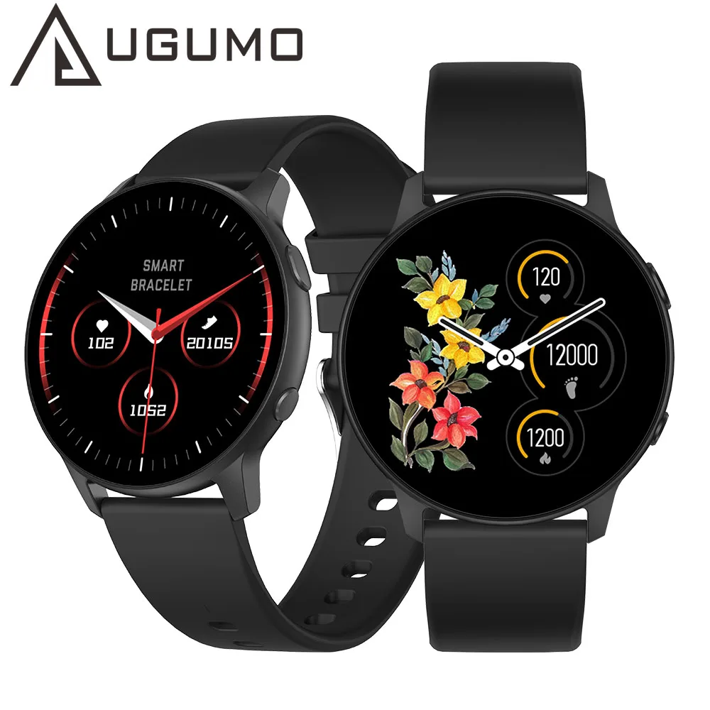 

Смарт-часы UGUMO для мужчин и женщин, фитнес-браслет с измерением артериального давления, пульса и уровня кислорода в крови, 1,28 дюйма