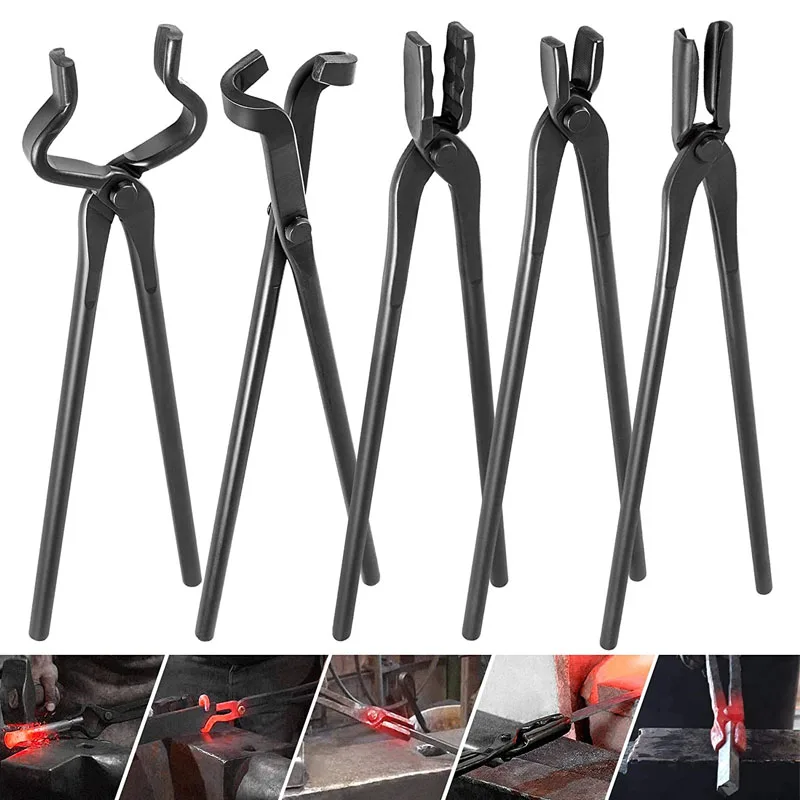 Blacksmith Tongs Knife Making Tong Set - V-Bit Bolt Tongs, Flat Tongs, Square Jaw Tongs, Blade Tongs, Wolf Jaw Tongs (5PCS)
Blacksmith Tongs Knife Making Tong Set - V-Bit Bolt Tongs, Flat Tongs, Square Jaw Tongs, Blade Tongs, Wolf Jaw Tongs (5PCS)