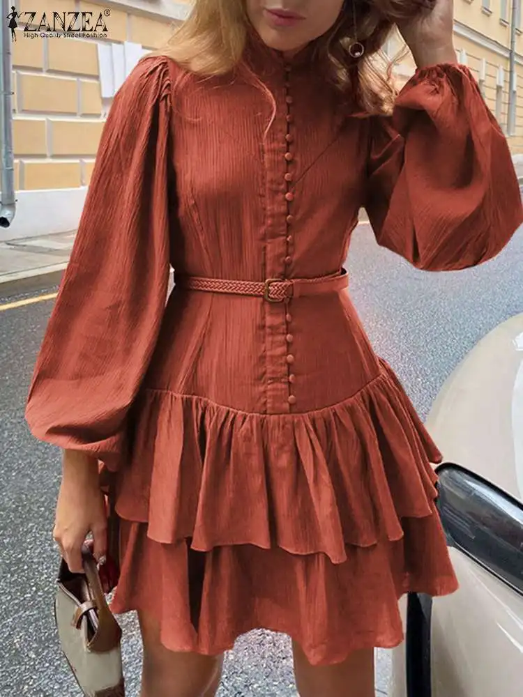 Holiday Chic Ruffle Dresses Oversized ZANZEA Elegant Solid Robe 2022 Spring Party Puff Sleeve Vestidos Women Bohemian Mini Dress
Holiday Chic Ruffle Dresses Oversized ZANZEA Elegant Solid Robe 2022 Spring Party Puff Sleeve Vestidos Women Bohemian Mini Dress