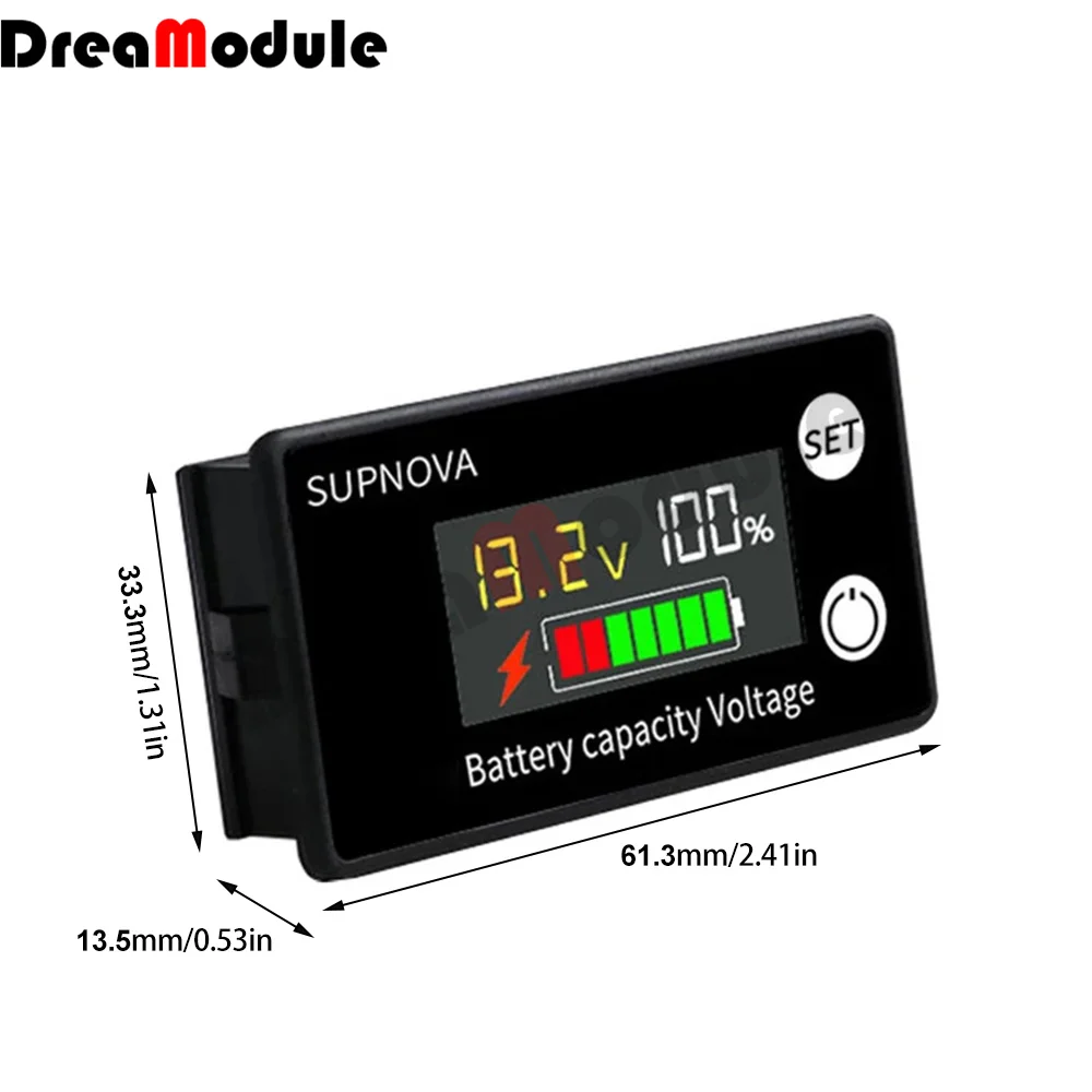 Battery Capacity Meter DC8V-100V Capacity Indicator Power Meter Lithium LiFePO4 Lead-acid Cell 12V 24V 48V for 6133A LCD Battery
Battery Capacity Meter DC8V-100V Capacity Indicator Power Meter Lithium LiFePO4 Lead-acid Cell 12V 24V 48V for 6133A LCD Battery