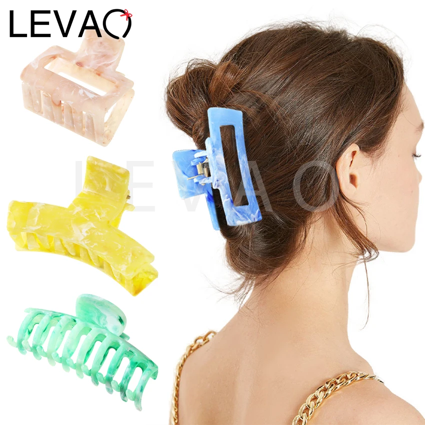 LEVAO Spring Marble Pattern Hollow Large Hair Grab Ladies Simple Headdress Geometric Claw Clip Shark Clip Hair Accessories
LEVAO Spring Marble Pattern Hollow Large Hair Grab Ladies Simple Headdress Geometric Claw Clip Shark Clip Hair Accessories