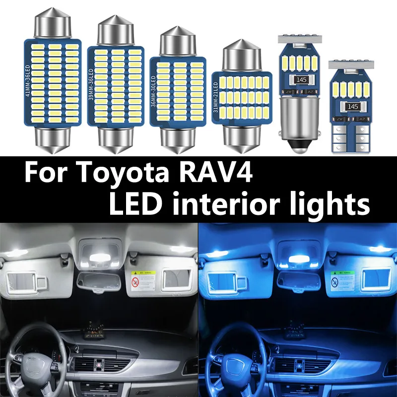 For Toyota RAV4 1996-2020 Car Interior LED Reading Light Roof Cab Interior Light Trunk License Plate Light Lighting Bulb Set
For Toyota RAV4 1996-2020 Car Interior LED Reading Light Roof Cab Interior Light Trunk License Plate Light Lighting Bulb Set
