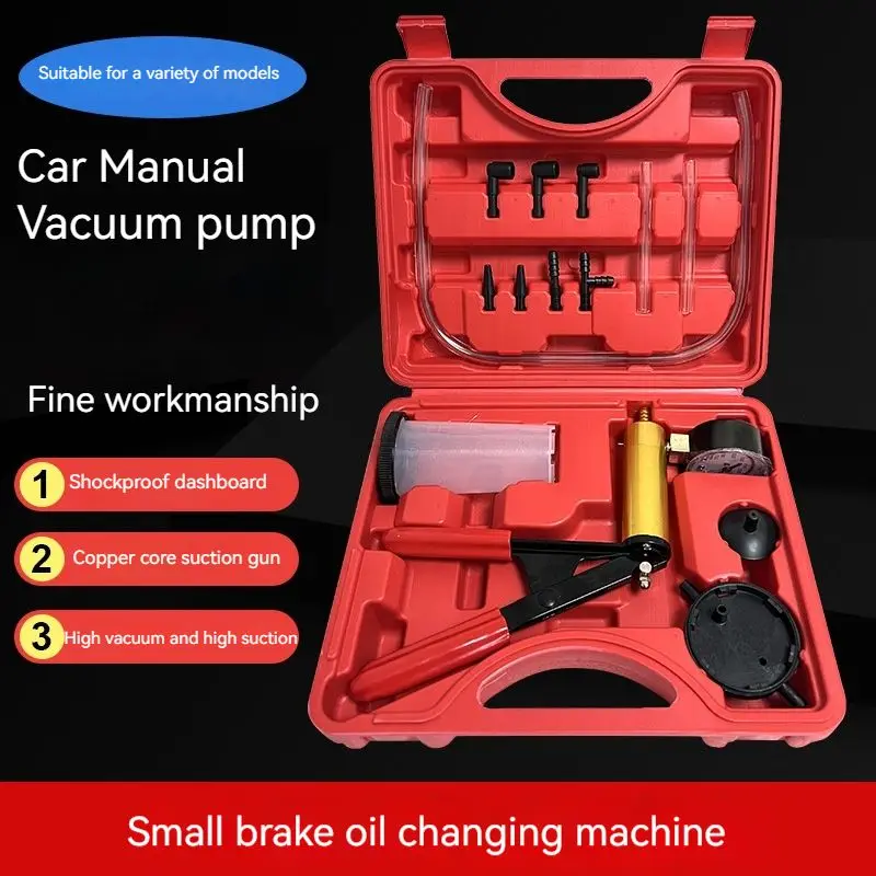 Manual Brake Bleeder Vacuum Pump Kit Vacuum Pistol Pump Tester Tools Multifunctional Hand Held Brake Bleeder Tester Set
Manual Brake Bleeder Vacuum Pump Kit Vacuum Pistol Pump Tester Tools Multifunctional Hand Held Brake Bleeder Tester Set