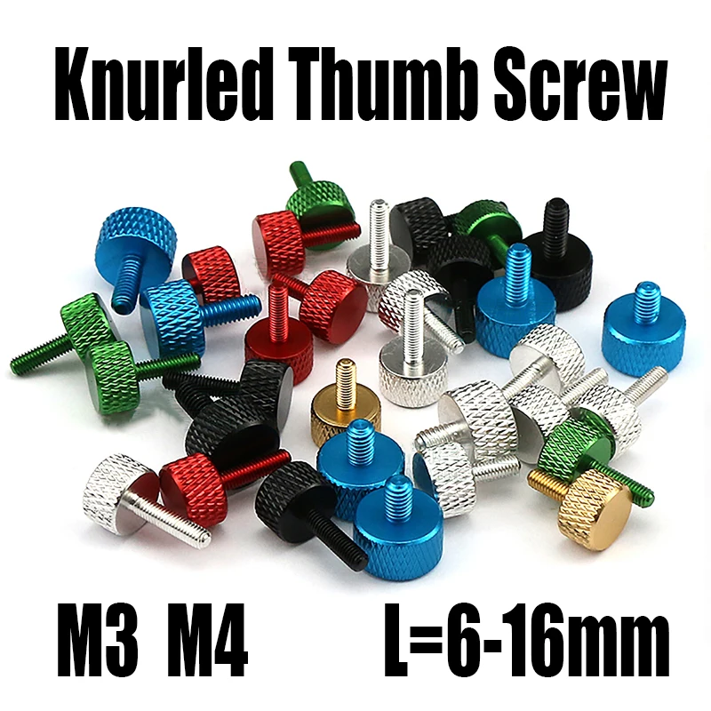 1-10PCS M3 M4 L=6-16mm Colored Knurled Thumb Screw Aluminum Alloy Hand Tighten Thumb Screw For DIY/Computer Case/Model Airplane
1-10PCS M3 M4 L=6-16mm Colored Knurled Thumb Screw Aluminum Alloy Hand Tighten Thumb Screw For DIY/Computer Case/Model Airplane