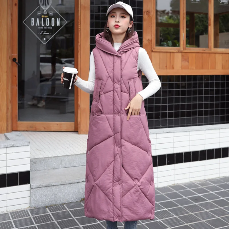 #0411 Black Blue Pink Beige X-Long Vest Coat Women Hooded Thick Woman Vest Sleeveless Jacket Fashionable Vest Female Outerwear
#0411 Black Blue Pink Beige X-Long Vest Coat Women Hooded Thick Woman Vest Sleeveless Jacket Fashionable Vest Female Outerwear