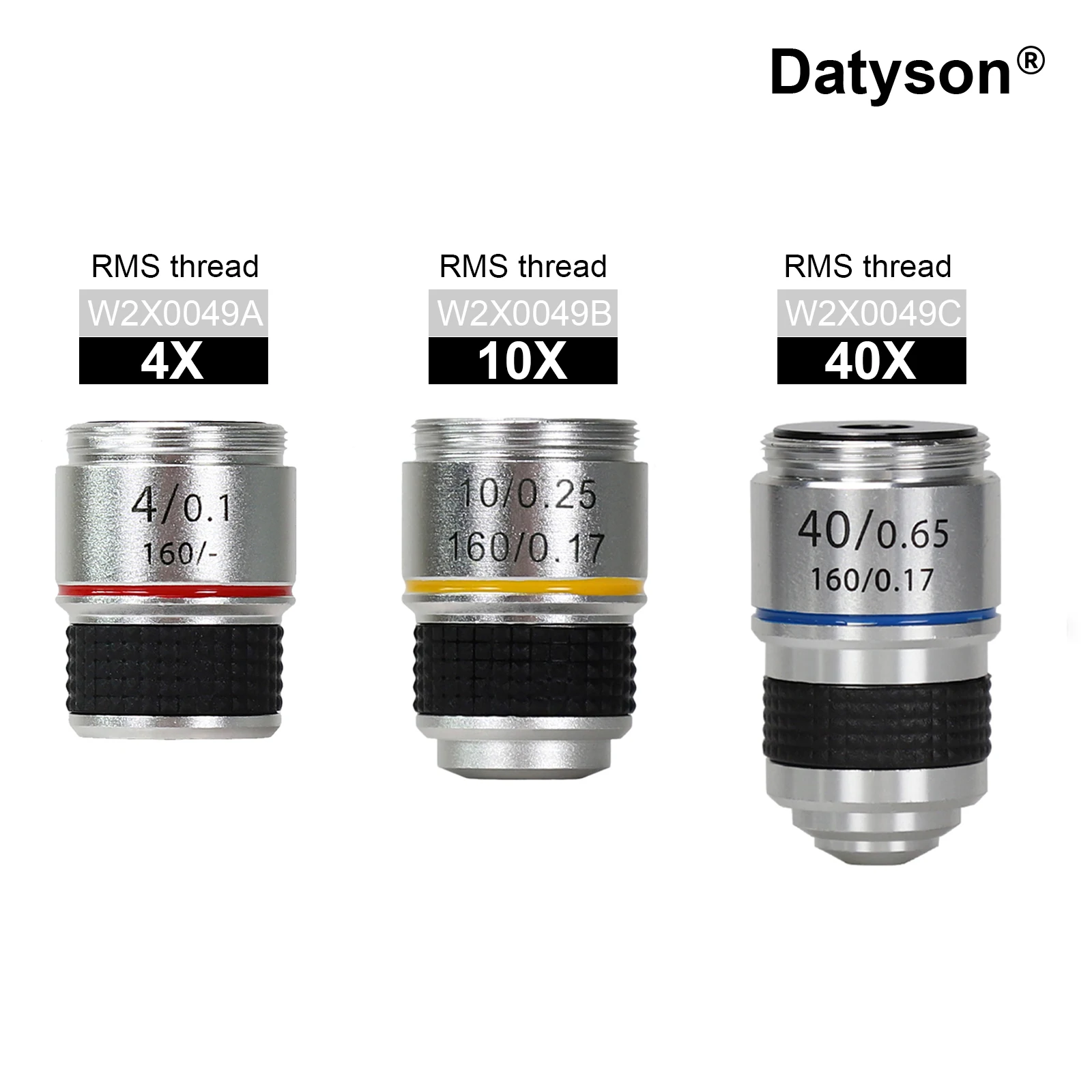 Набор объективов Datyson W2X0049ABC 4X, 10X, 40X
Набор объективов Datyson W2X0049ABC 4X, 10X, 40X