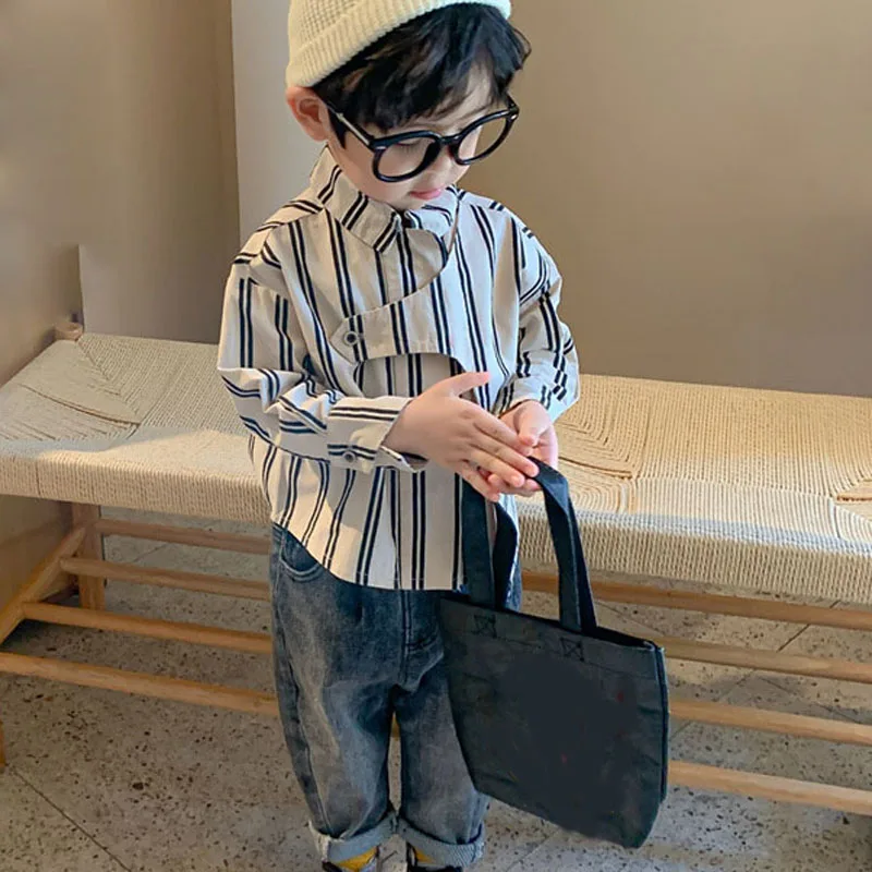 Children'S Shirts Boys' Baby Autumn Clothes Children'S Tops Spring Vertical Strips Stitching Design Boys' Long-Sleeved Shirts
Children'S Shirts Boys' Baby Autumn Clothes Children'S Tops Spring Vertical Strips Stitching Design Boys' Long-Sleeved Shirts