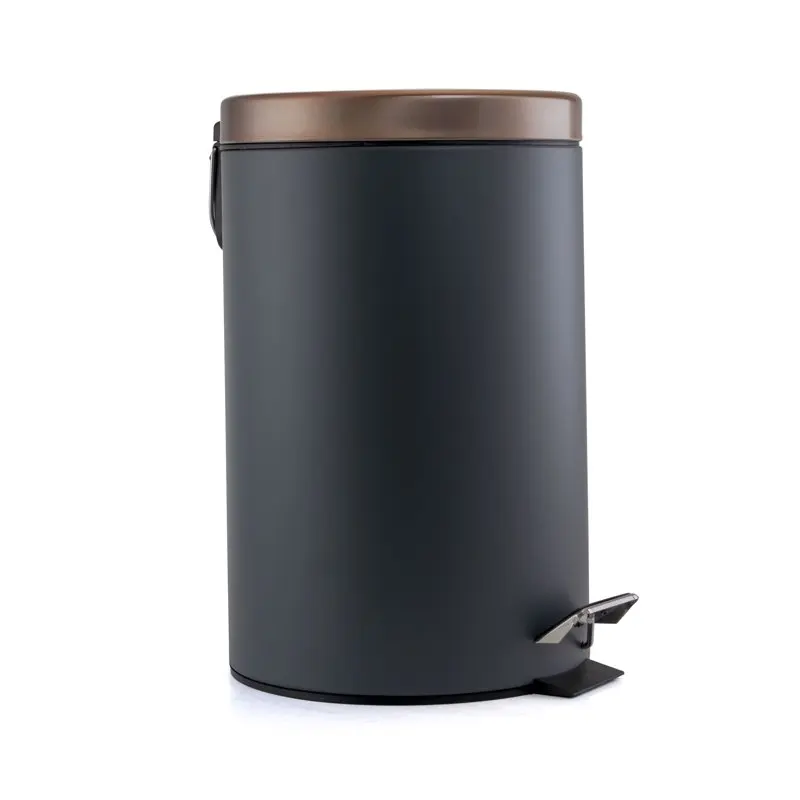 

Liter Stylish Grey and Copper Soft Pedal Office, Kitchen and Bathroom Trash Bin Desk trash can Cesto de lixo Tiny bin Kitchen it