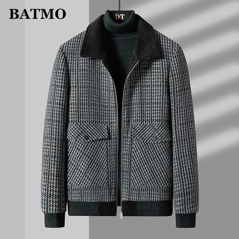BATMO 2022 Новое поступление Осенние шерстяные повседневные клетчатые куртки для мужчин, мужское шерстяное пальто, размер приблизительно M82218 
BATMO 2022 Новое поступление Осенние шерстяные повседневные клетчатые куртки для мужчин, мужское шерстяное пальто, размер приблизительно M82218