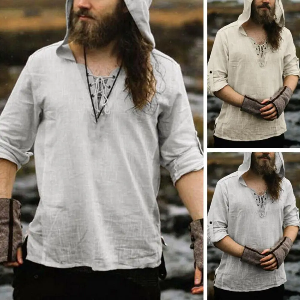 Cotton Linen Shirts Men's Casual Long Sleeves Bandage Lace Up Blouse Retro V Neck Fashion Loose Shirt Male Solid Color Clothes
Cotton Linen Shirts Men's Casual Long Sleeves Bandage Lace Up Blouse Retro V Neck Fashion Loose Shirt Male Solid Color Clothes