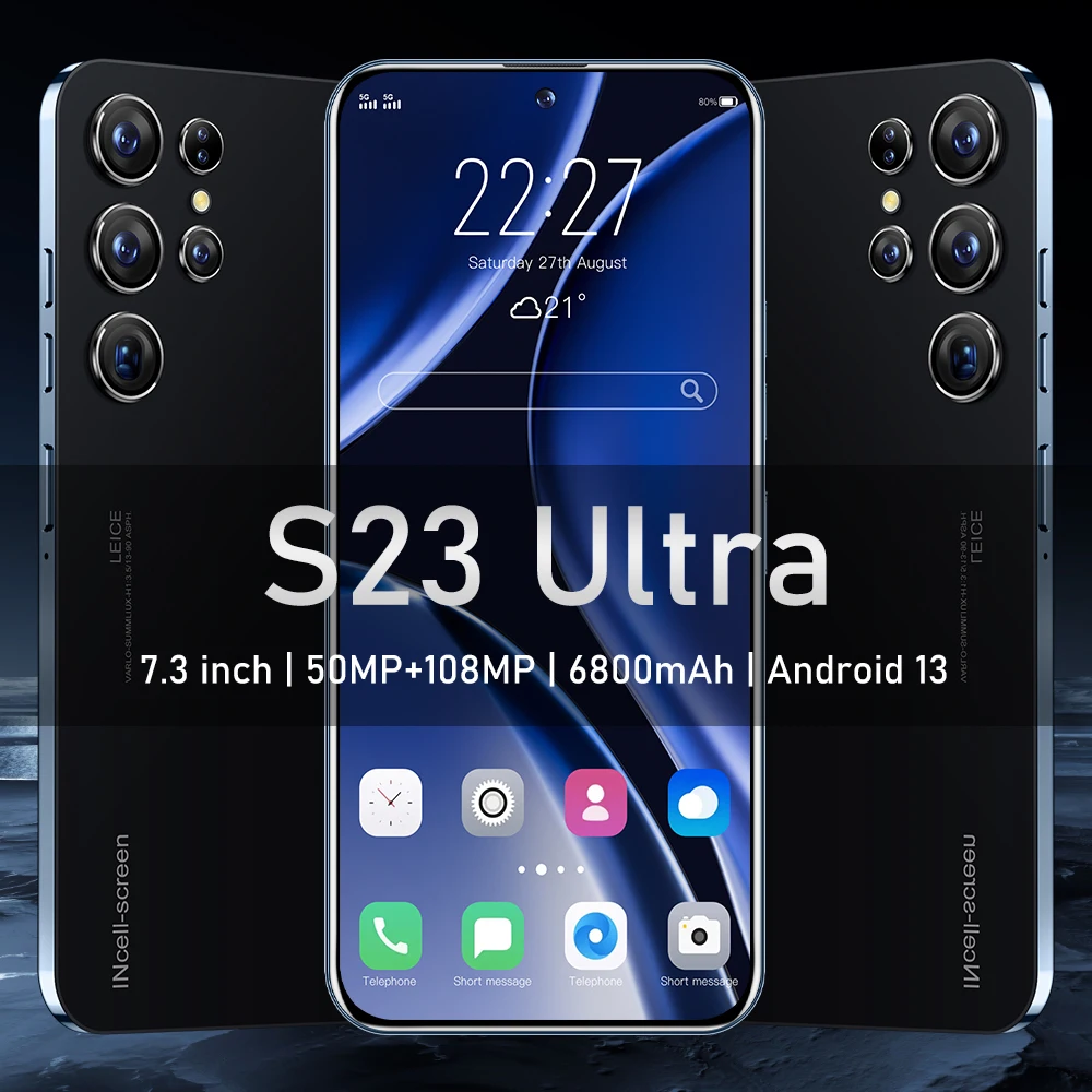 Смартфон S23 ultra 2023, android, две Sim-карты, 6800 мАч, 7,0 дюйма, hd экран, сотовый телефон, разблокированный телефон, оригинальный мобильный телефон
Смартфон S23 ultra 2023, android, две Sim-карты, 6800 мАч, 7,0 дюйма, hd экран, сотовый телефон, разблокированный телефон, оригинальный мобильный телефон