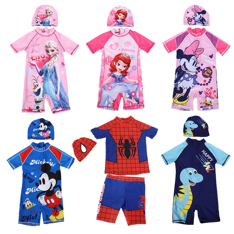 Disney Swimwear Boys Girls Swimming Outfits Cartoon Cute Mickey Mouse Spiderman Ariel Elsa Princess Swimsuit Clothes+Cap Costume
Disney Swimwear Boys Girls Swimming Outfits Cartoon Cute Mickey Mouse Spiderman Ariel Elsa Princess Swimsuit Clothes+Cap Costume
