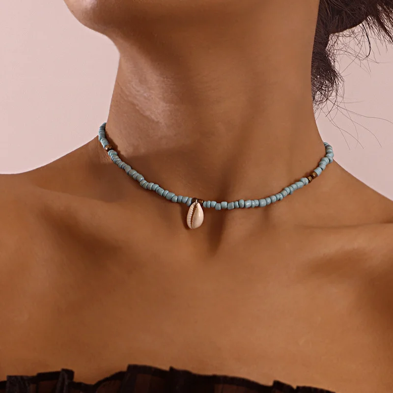 Bohemian Handmade Seed Bead Choker Shell Pendant Chain Necklace for Women Girl Silver Color Collar Fashion Jewelry Gift
Bohemian Handmade Seed Bead Choker Shell Pendant Chain Necklace for Women Girl Silver Color Collar Fashion Jewelry Gift
