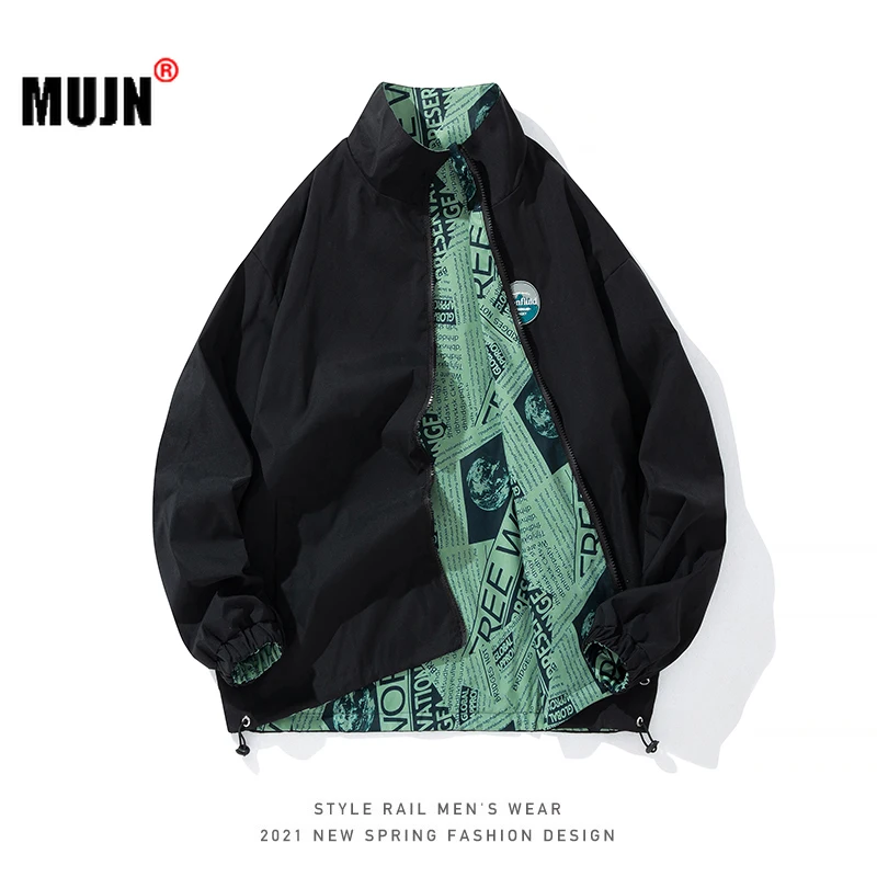 Men's Fashion Baseball Jacket Harajuku Style Personality Print Men Reversible Jacket Street Hip Hop Loose Men Stand Collar Coat
Men's Fashion Baseball Jacket Harajuku Style Personality Print Men Reversible Jacket Street Hip Hop Loose Men Stand Collar Coat