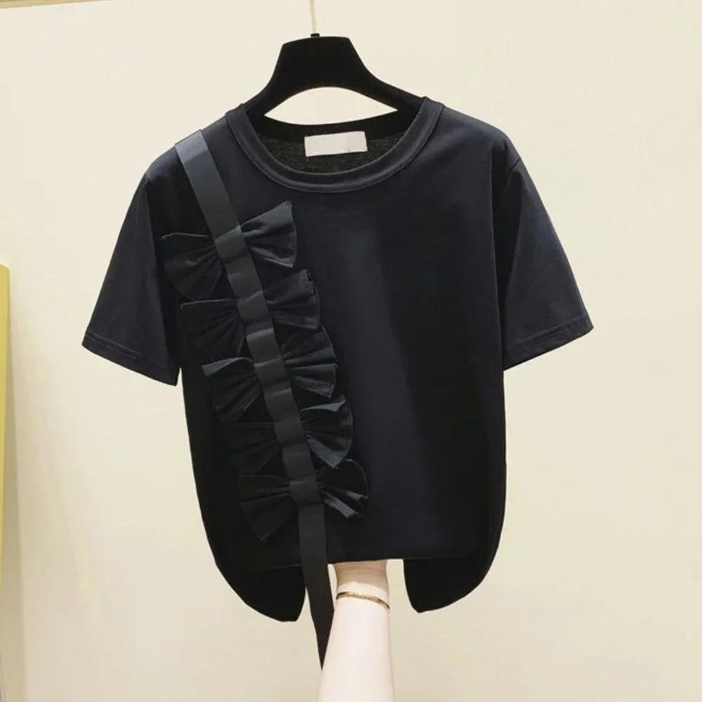 Short Sleeve Plain Round Neck Standard Straight Women's T-Shirt Summer Fall Ladies Tops Bow Tie Fashion Black White Plain TShirt
Short Sleeve Plain Round Neck Standard Straight Women's T-Shirt Summer Fall Ladies Tops Bow Tie Fashion Black White Plain TShirt