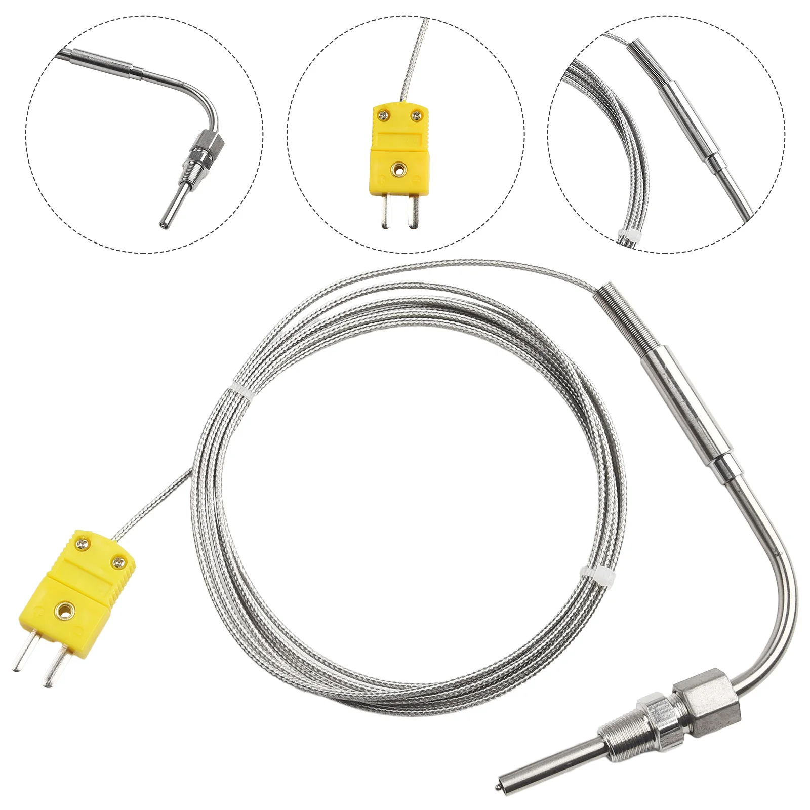 2M K-Type Thermocouple Control Thread Sensor 0-1250degree Celsius EGT Stainless Steel Thermocouples Temperature Sensors
2M K-Type Thermocouple Control Thread Sensor 0-1250degree Celsius EGT Stainless Steel Thermocouples Temperature Sensors