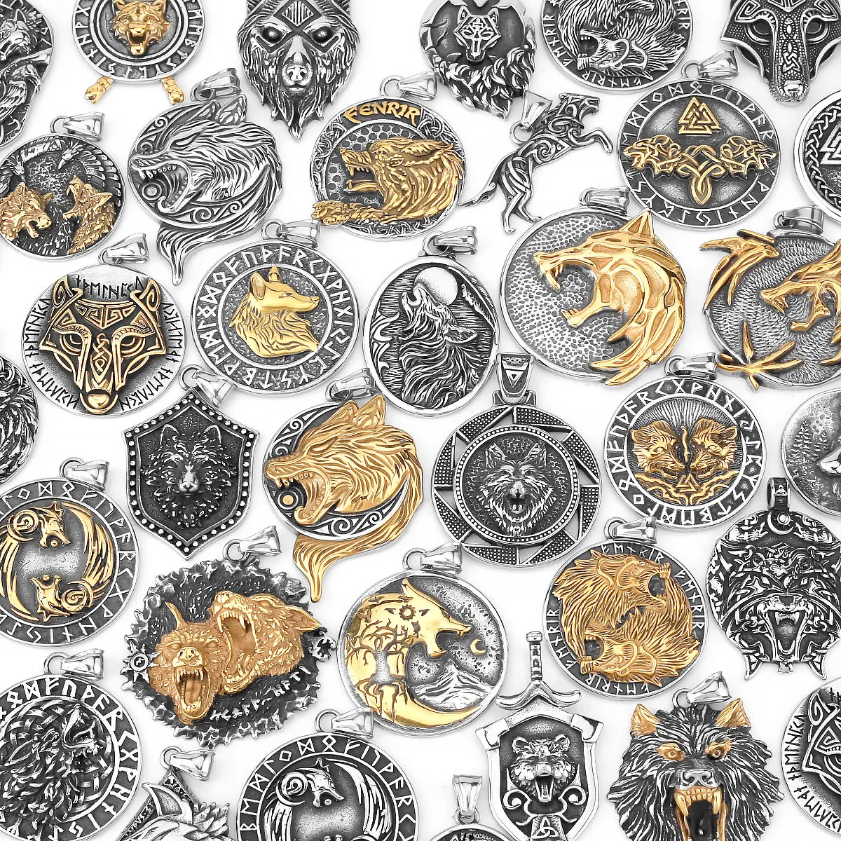 Vintage Viking Wolf Head Pendant Necklace 316L Stainless Steel Jewelry Norse Viking Amulet Necklace Men Women Gifts Jewelry
Vintage Viking Wolf Head Pendant Necklace 316L Stainless Steel Jewelry Norse Viking Amulet Necklace Men Women Gifts Jewelry
