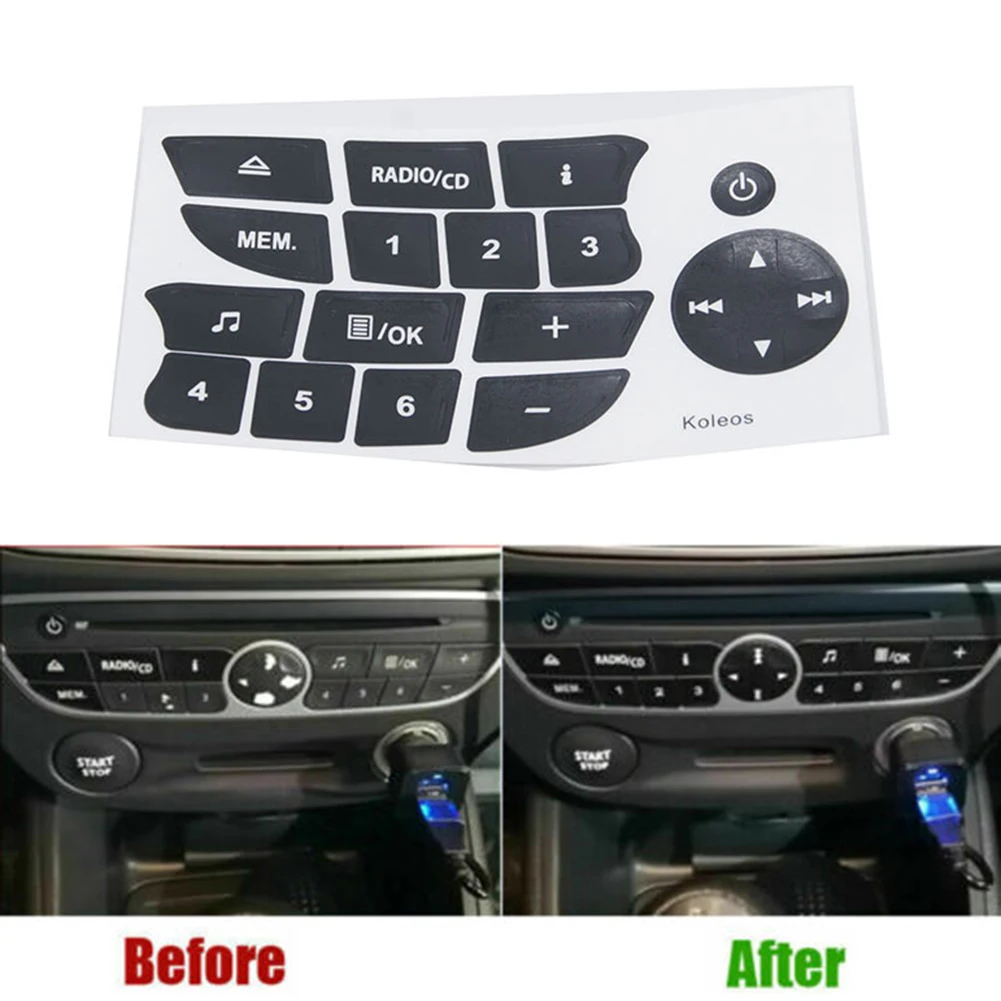 New Car Button Repair Stickers CD Radio Audio Button Repair Decals Stickers For Renault Clio Megane 2009-2011
New Car Button Repair Stickers CD Radio Audio Button Repair Decals Stickers For Renault Clio Megane 2009-2011
