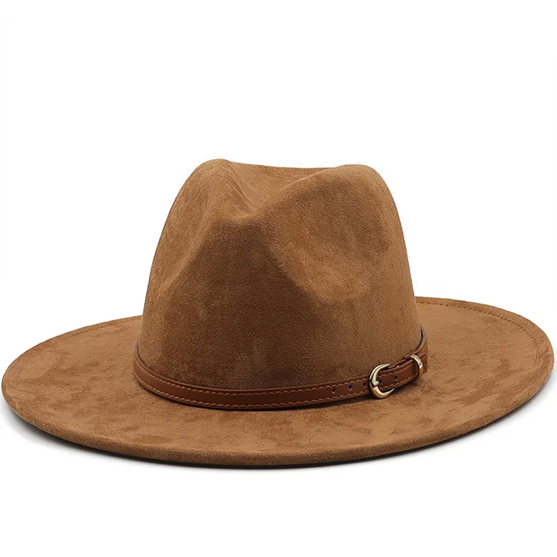 New Fedora Hat Women Suede Felt Vintage Church Ladies Hat Unisex Wide Brim Panama Cowboy Cap Jazz Gentleman Wedding Hat For Man
New Fedora Hat Women Suede Felt Vintage Church Ladies Hat Unisex Wide Brim Panama Cowboy Cap Jazz Gentleman Wedding Hat For Man