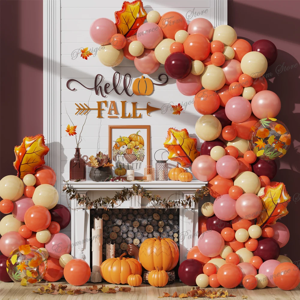 138pcs Fall Balloons Garland Kit Orange Burgundy Balloons Maple Leaves for Autumn Harvest Thanksgiving Party Fall Decorations
138pcs Fall Balloons Garland Kit Orange Burgundy Balloons Maple Leaves for Autumn Harvest Thanksgiving Party Fall Decorations
