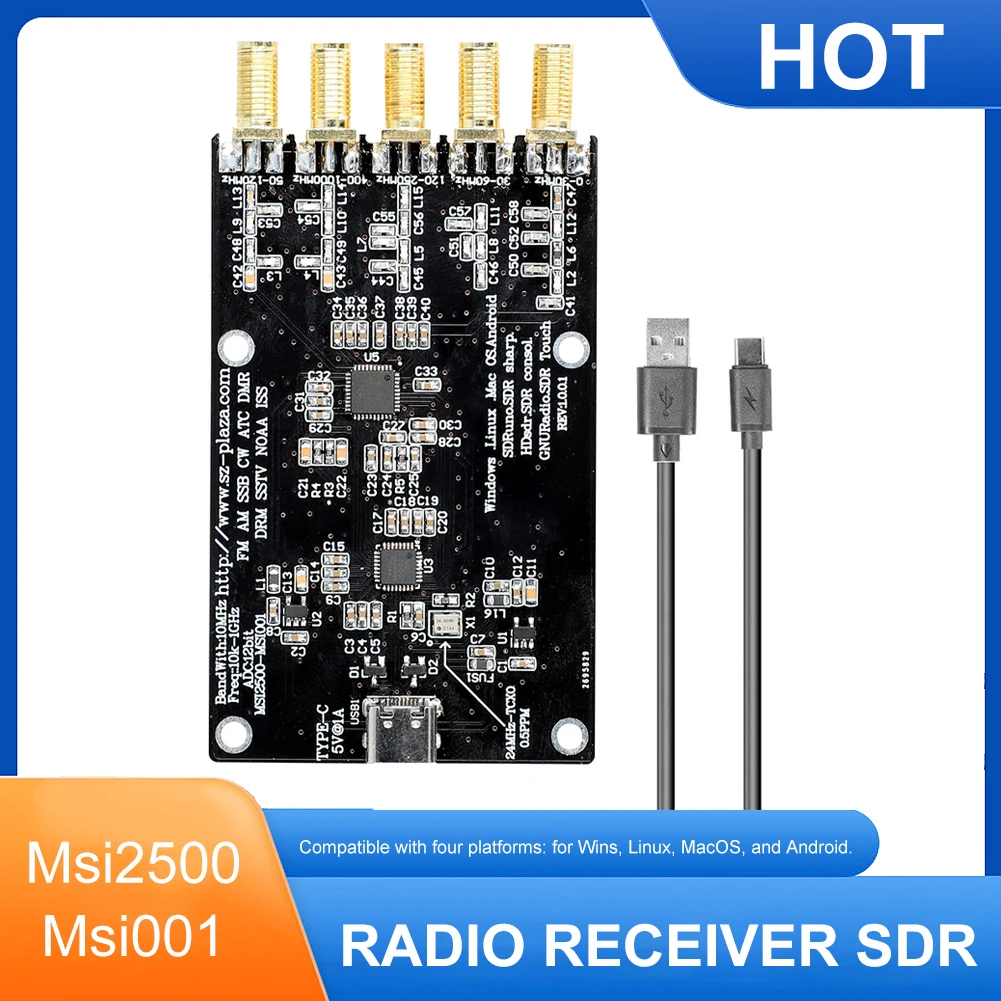 Упрощенный приемник SDR 10 кгц-1 ГГц RSP1 Msi2500 Msi001, цепь приема любительской радиосвязи, электронные аксессуары «сделай сам»
Упрощенный приемник SDR 10 кгц-1 ГГц RSP1 Msi2500 Msi001, цепь приема любительской радиосвязи, электронные аксессуары «сделай сам»