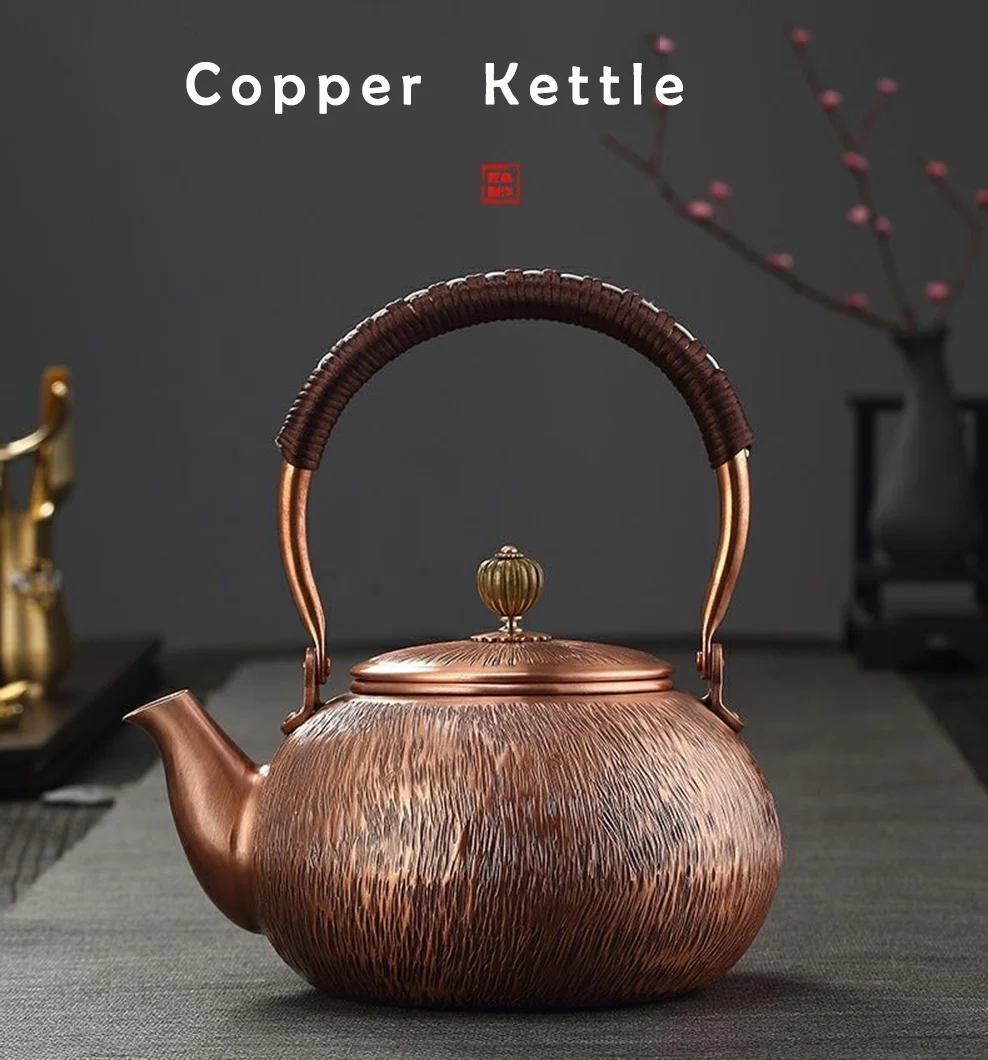 1.2L/1.5L Red Copper Handmade Kettle Large-Capacity Pure Copper Teapot Home Tea Infuser For Beauty Health Boiling Water Kettle
1.2L/1.5L Red Copper Handmade Kettle Large-Capacity Pure Copper Teapot Home Tea Infuser For Beauty Health Boiling Water Kettle