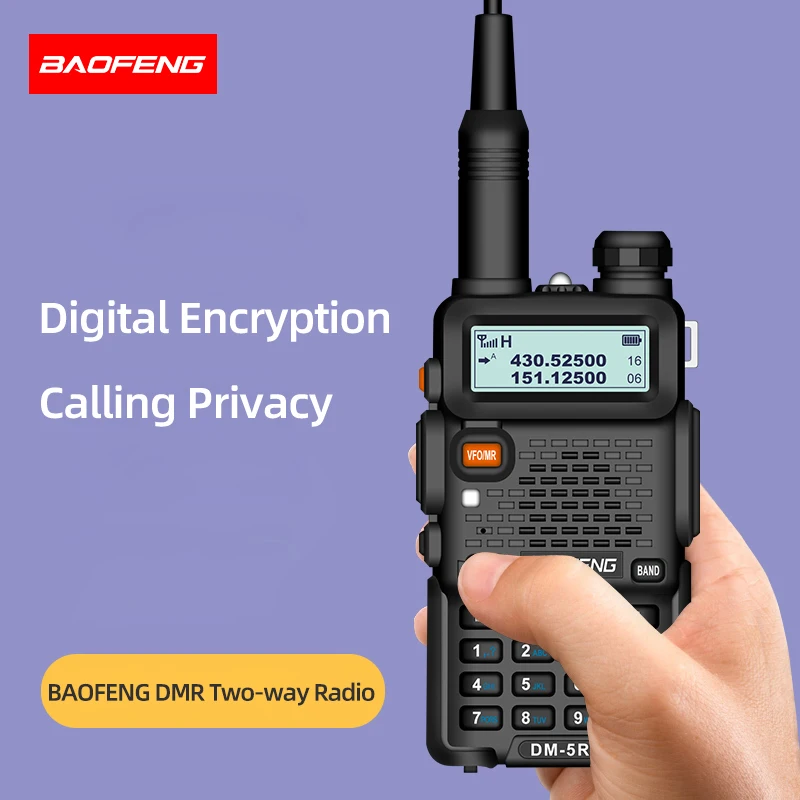 Baofeng DMR DM-5R 50km ham transmitter 10W walkie talkie 2000mAh transreceiver 136-174/400-520MHz two way radio vhfu
Baofeng DMR DM-5R 50km ham transmitter 10W walkie talkie 2000mAh transreceiver 136-174/400-520MHz two way radio vhfu