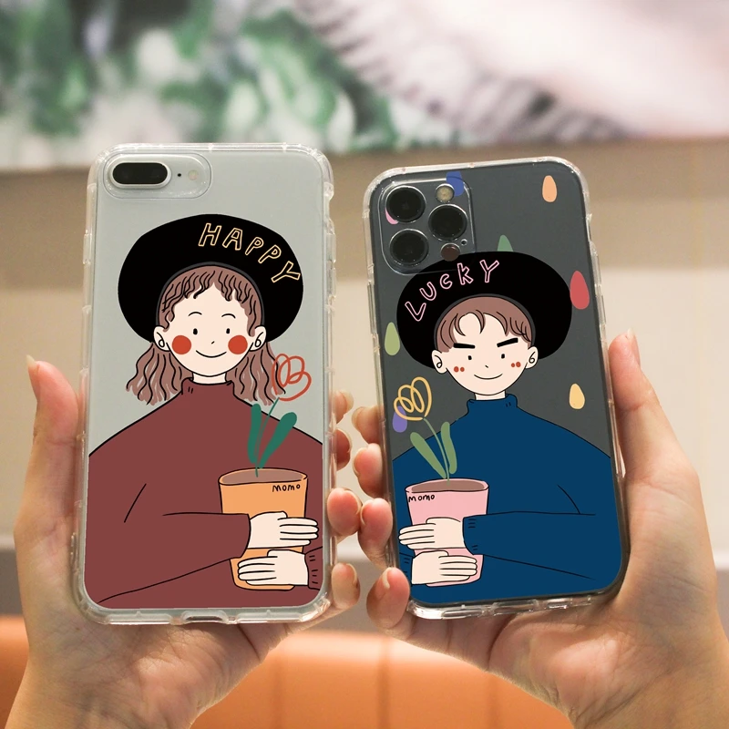 Couple flowerpot Boy Girl Phone Case For iPhone 13 12 11 Pro XS Max 8 7 6s Plus X XR 13 Mini SE2 Case Transparent Soft TPU Cover
Couple flowerpot Boy Girl Phone Case For iPhone 13 12 11 Pro XS Max 8 7 6s Plus X XR 13 Mini SE2 Case Transparent Soft TPU Cover