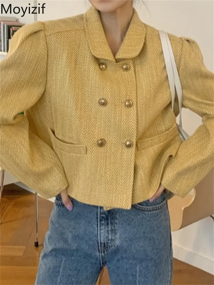 Moyizif Korean Chic Tweed Jacket Women Autumn/winter Salty Sweet Fashionable Doll Collar Double Breasted Short Cardigan Ladies
Moyizif Korean Chic Tweed Jacket Women Autumn/winter Salty Sweet Fashionable Doll Collar Double Breasted Short Cardigan Ladies