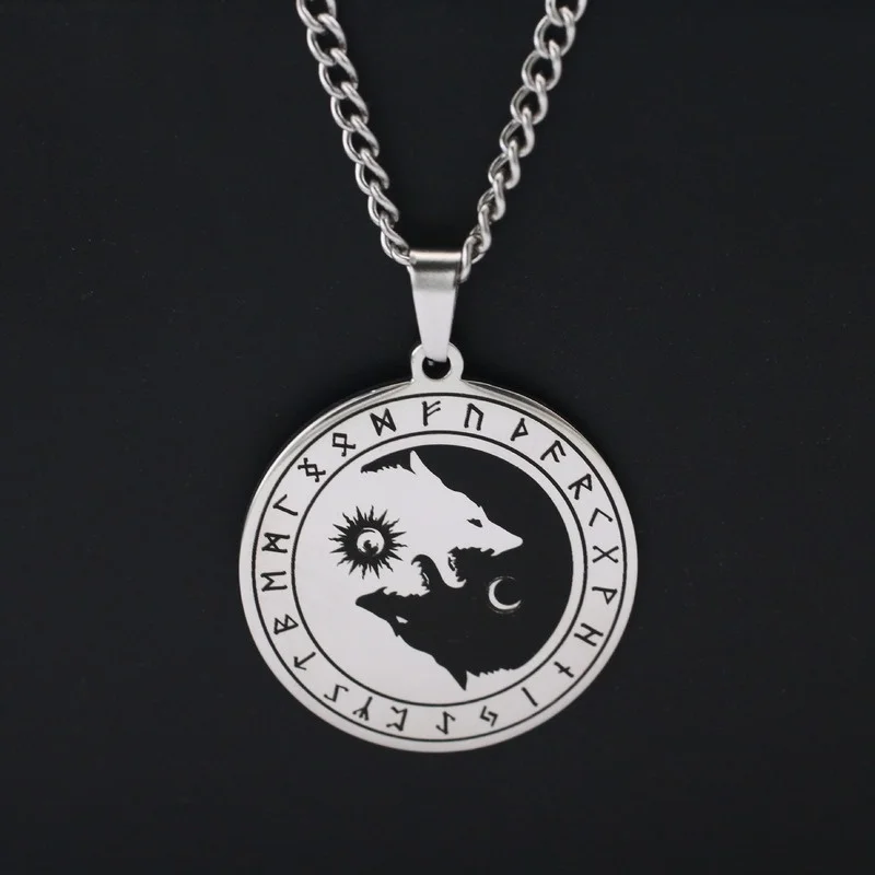 Nordic Viking Myth Giant Wolf Hati & Skoul Chasing Sun Moon Necklace for Men Stainless Steel Hip Hop Accessories Punk Jewelry
Nordic Viking Myth Giant Wolf Hati & Skoul Chasing Sun Moon Necklace for Men Stainless Steel Hip Hop Accessories Punk Jewelry