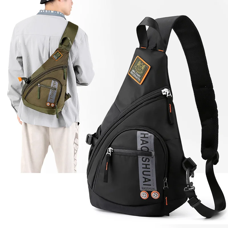 

Men Sling Backpack Messenger Cross Body Chest Bag Knapsack Waterproof Nylon Laptop Travel Assault Male One Shoulder Rucksack