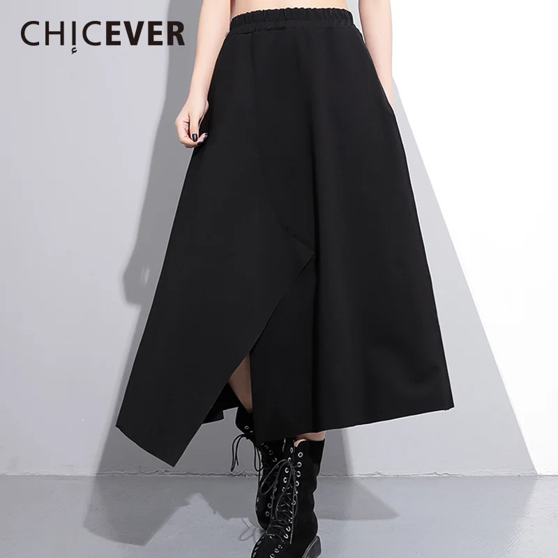 CHICEVER Black Loose Skirt For Women High Waist Solid Minimalist Irregular Hem Midi Skirts Female Korean Fashion Clothing Style
CHICEVER Black Loose Skirt For Women High Waist Solid Minimalist Irregular Hem Midi Skirts Female Korean Fashion Clothing Style