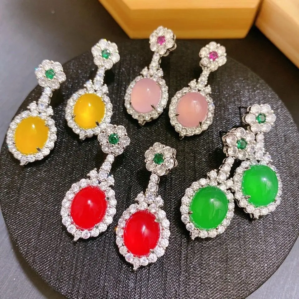 Natural Colorful Jade Dangle Earring Women Fine Jewelry Genuine Myanmar Jadeite Red Yellow Green Pink Zircon Jade Luxury Earring
Natural Colorful Jade Dangle Earring Women Fine Jewelry Genuine Myanmar Jadeite Red Yellow Green Pink Zircon Jade Luxury Earring