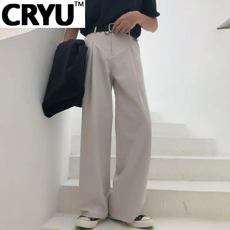 Мужские брюки с широкими штанинами CRYU, черные свободные прямые брюки с высокой талией, повседневные штаны в Корейском стиле, модель 9Y3527 на о...
Мужские брюки с широкими штанинами CRYU, черные свободные прямые брюки с высокой талией, повседневные штаны в Корейском стиле, модель 9Y3527 на о...