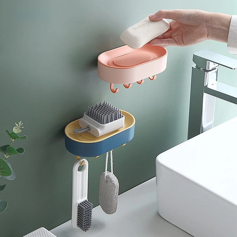 Soap Dish Pads Soap Holder with 4 Hook Bathroom Gadget Box Soap Tray Bathroom Organizer Household Items Home Bath Storage
Soap Dish Pads Soap Holder with 4 Hook Bathroom Gadget Box Soap Tray Bathroom Organizer Household Items Home Bath Storage