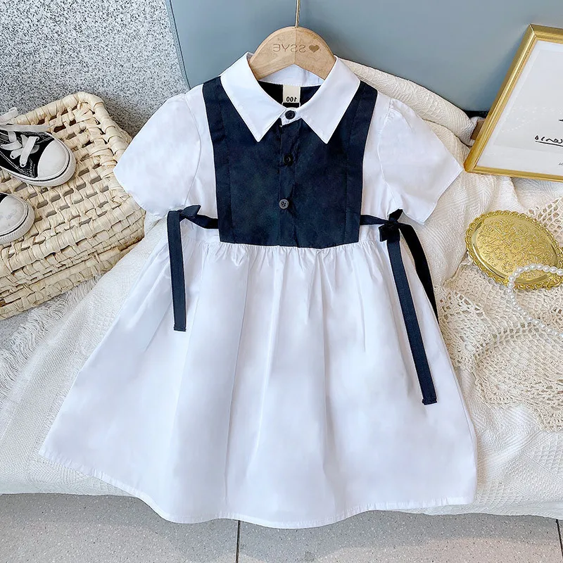 Summer Kids Dresses for Girls Fashion Korean Bow Tie Fake Two Piece Short Sleeve Princess Dress Vestidos Children Costume
Summer Kids Dresses for Girls Fashion Korean Bow Tie Fake Two Piece Short Sleeve Princess Dress Vestidos Children Costume