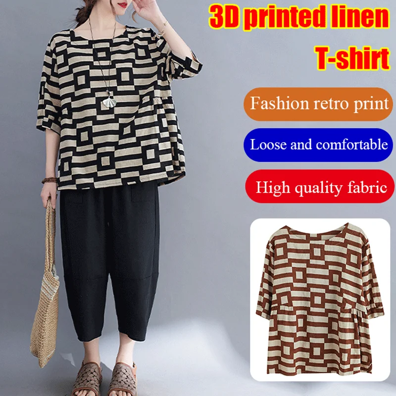 Летняя футболка с коротким рукавом в литературном ретро-стиле Корейская версия Свободный Повседневный Топ большого размера в этническом с... 
Летняя футболка с коротким рукавом в литературном ретро-стиле Корейская версия Свободный Повседневный Топ большого размера в этническом с...