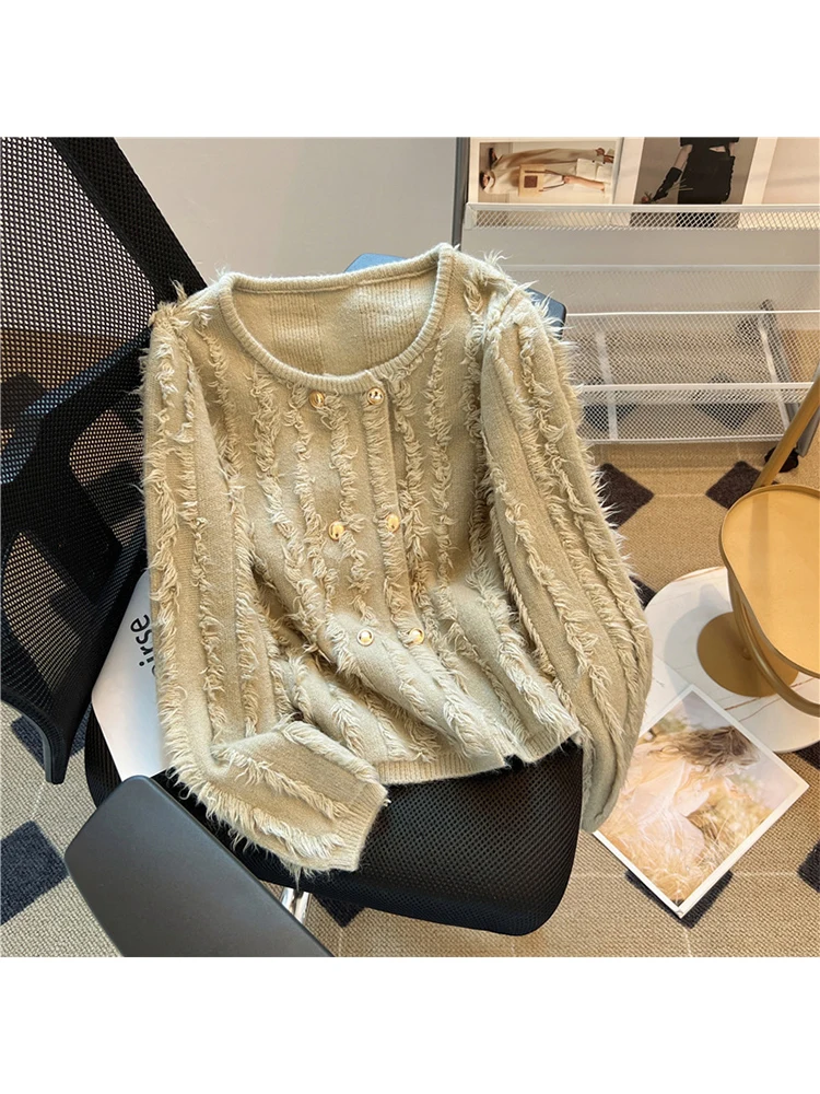 Women's Striped Green Cardigan Knitted Sweater Fashion Ladies Long Sleeve Sweater Korean Y2k Vintage Jumper Sweaters Top Clothes 
Women's Striped Green Cardigan Knitted Sweater Fashion Ladies Long Sleeve Sweater Korean Y2k Vintage Jumper Sweaters Top Clothes