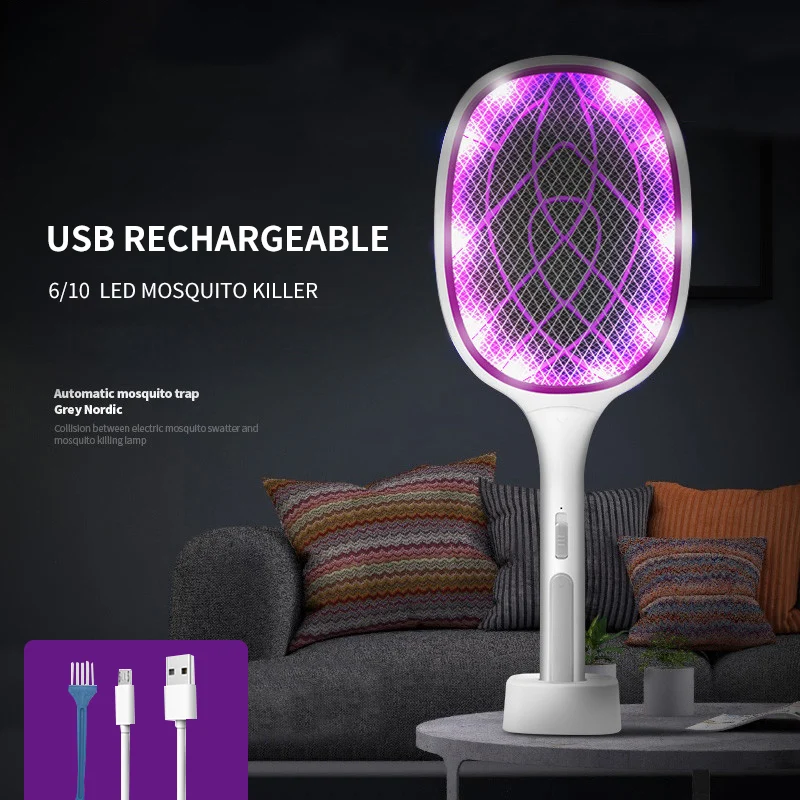 Electric Mosquito Killer With LED Light USB Charging 3000V Fly Swatter Mosquito Racket Moth Cockroach Electric Moskito Killer
Electric Mosquito Killer With LED Light USB Charging 3000V Fly Swatter Mosquito Racket Moth Cockroach Electric Moskito Killer