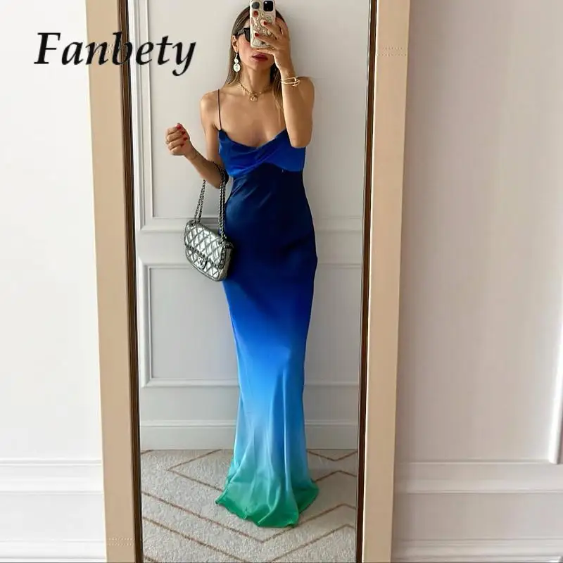 Elegant Sleeveless Waisted Gradient Party Sling Dress Sexy Slim Backless Long Dress Women Fashion Summer Draped Vocation Dresses
Elegant Sleeveless Waisted Gradient Party Sling Dress Sexy Slim Backless Long Dress Women Fashion Summer Draped Vocation Dresses