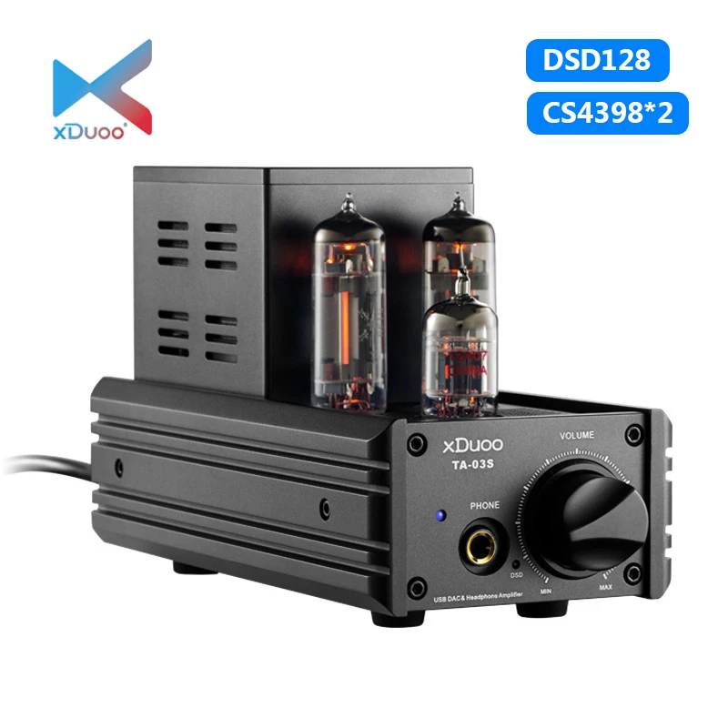XDuoo TA-03S USB DAC & Tube усилитель для наушников 32 бит/192 кГц DSD128 XMOS U8 CS4398 * 2 12AU7 6C19