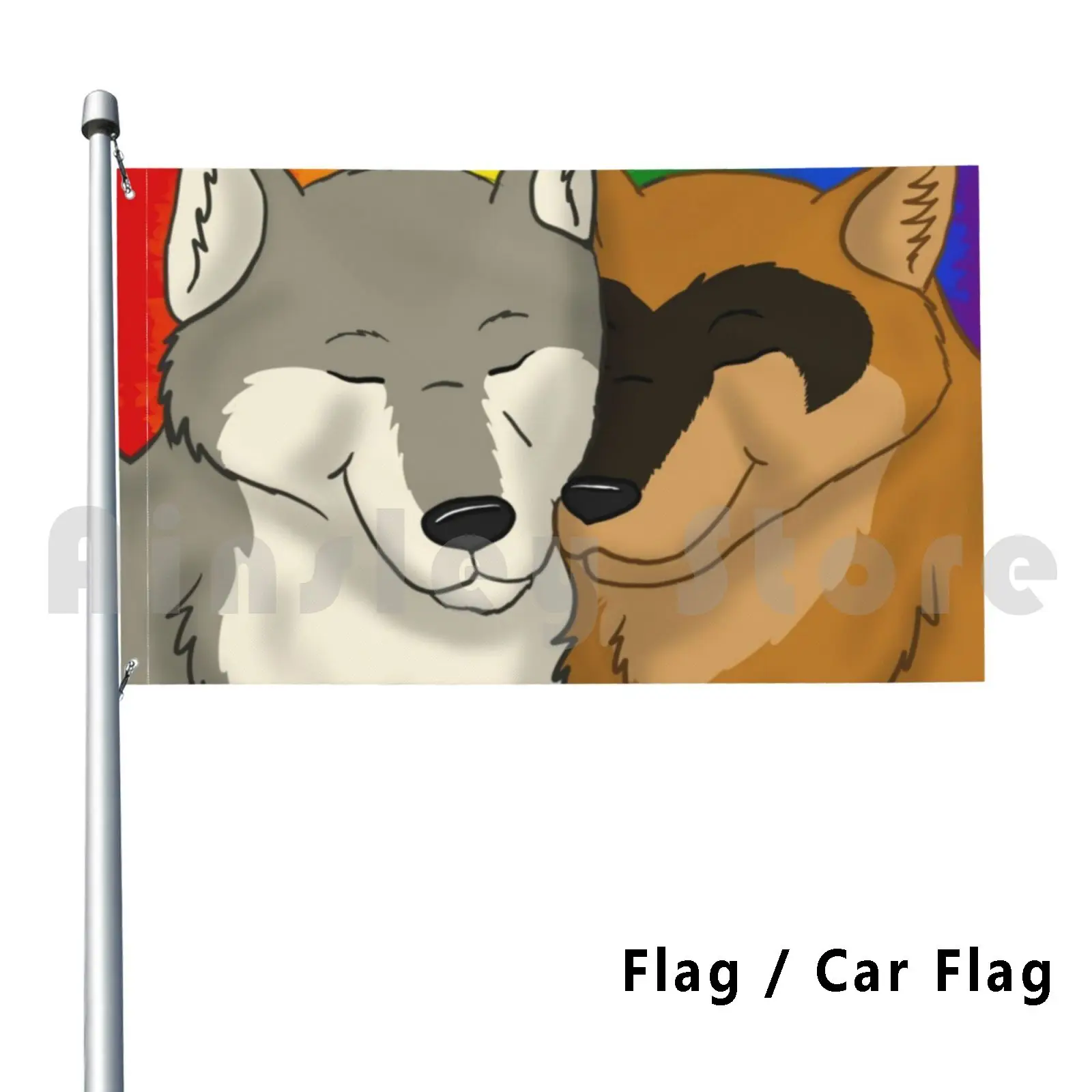 The Windwater Pack : Fox And Hare's Pride Outdoor Decor Flag Car Flag Wolf Wolves Windwater Love Rainbow
The Windwater Pack : Fox And Hare's Pride Outdoor Decor Flag Car Flag Wolf Wolves Windwater Love Rainbow